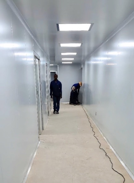 Corridors and passages before coating.