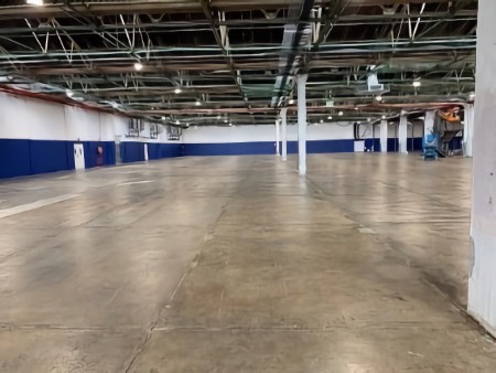 Warehouse renovation, smooth, hardener, and seal: After